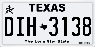 TX license plate DIH3138
