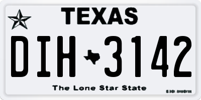 TX license plate DIH3142