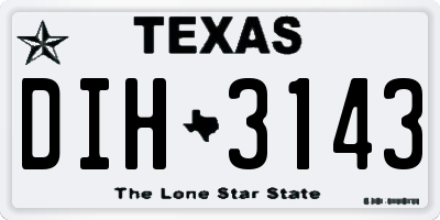 TX license plate DIH3143