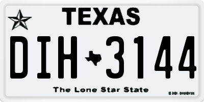 TX license plate DIH3144