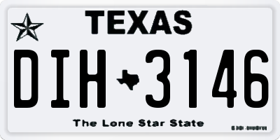 TX license plate DIH3146