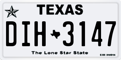 TX license plate DIH3147