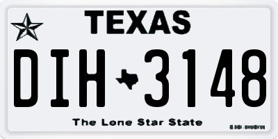TX license plate DIH3148