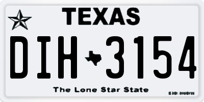 TX license plate DIH3154