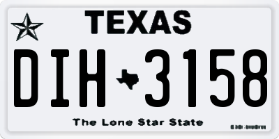 TX license plate DIH3158