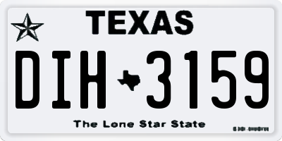 TX license plate DIH3159