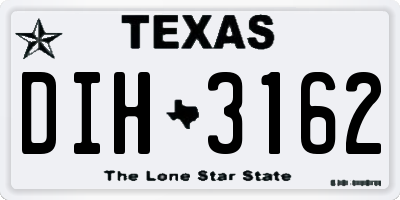 TX license plate DIH3162