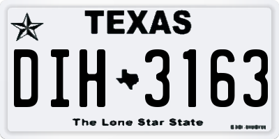 TX license plate DIH3163