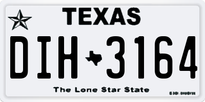 TX license plate DIH3164
