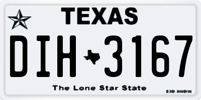TX license plate DIH3167