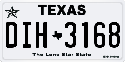 TX license plate DIH3168