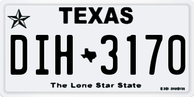 TX license plate DIH3170