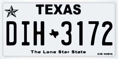 TX license plate DIH3172