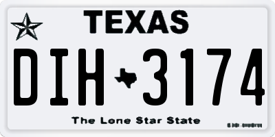 TX license plate DIH3174
