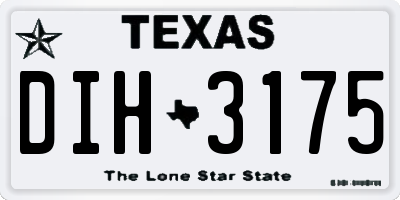 TX license plate DIH3175