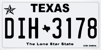 TX license plate DIH3178