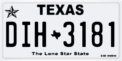TX license plate DIH3181