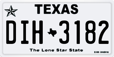TX license plate DIH3182