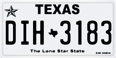 TX license plate DIH3183