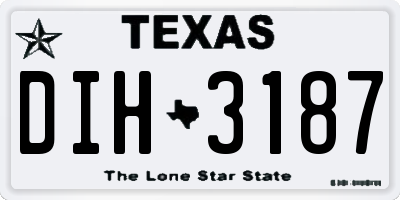 TX license plate DIH3187