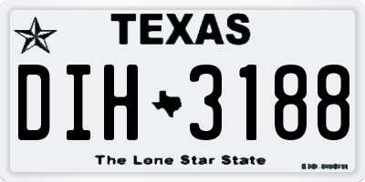 TX license plate DIH3188