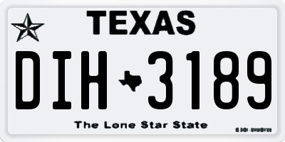TX license plate DIH3189