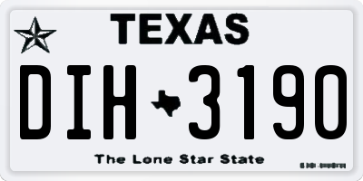 TX license plate DIH3190