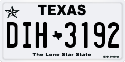 TX license plate DIH3192
