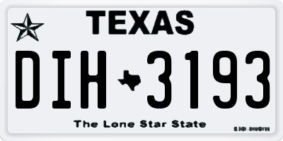TX license plate DIH3193