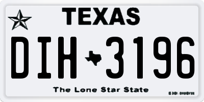 TX license plate DIH3196