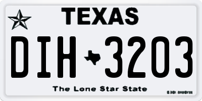 TX license plate DIH3203