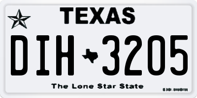 TX license plate DIH3205