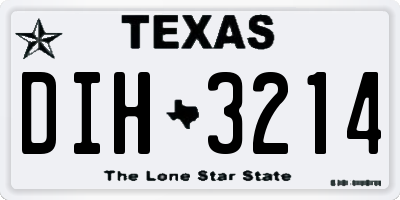 TX license plate DIH3214