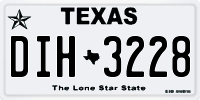 TX license plate DIH3228
