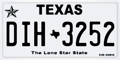 TX license plate DIH3252