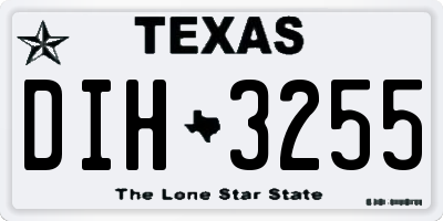 TX license plate DIH3255