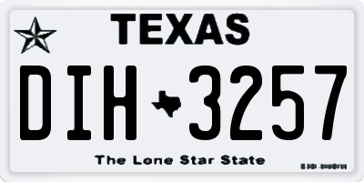 TX license plate DIH3257