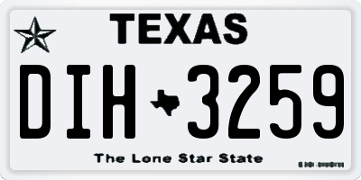 TX license plate DIH3259