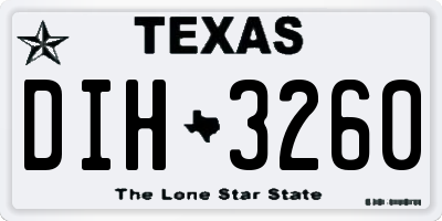 TX license plate DIH3260