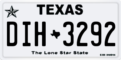 TX license plate DIH3292