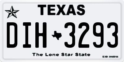 TX license plate DIH3293