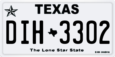 TX license plate DIH3302