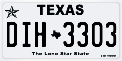 TX license plate DIH3303