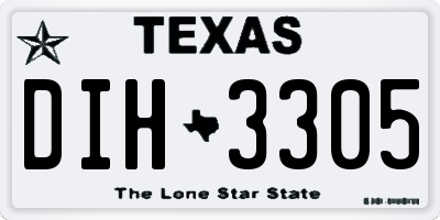 TX license plate DIH3305