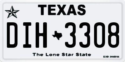 TX license plate DIH3308