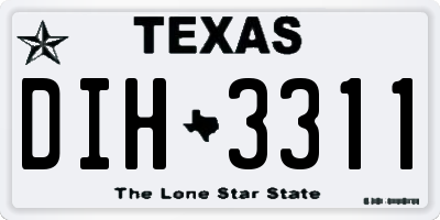 TX license plate DIH3311