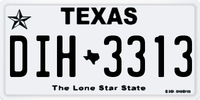 TX license plate DIH3313