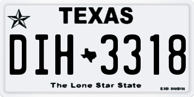 TX license plate DIH3318