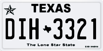 TX license plate DIH3321