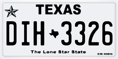 TX license plate DIH3326